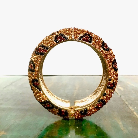 Leopard Pattern Statement Bangle - Picture 2 of 3